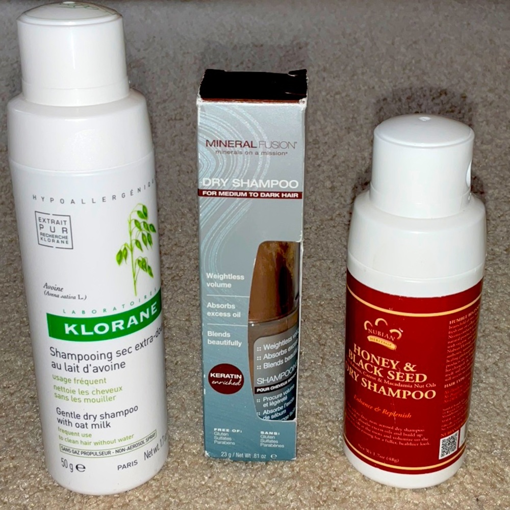 Dry Shampoo Lot: Nubian, Mineral Fusion, Klorane